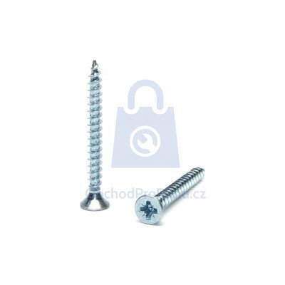 Vrut se zápustnou hlavou křížová drážka, plný závit, ZINEK BÍLÝ 4 x 16, balení 1000 ks – Zboží Mobilmania