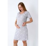 Noční košile ke kojení 21305 Grey Stars – Zboží Dáma