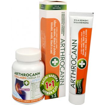 Annabis Arthrocann Collagen Omega 3-6 Forte 60 tablet + Arthrocann gel z konopí s koloidním stříbrem na klouby svaly šlachy 75 ml