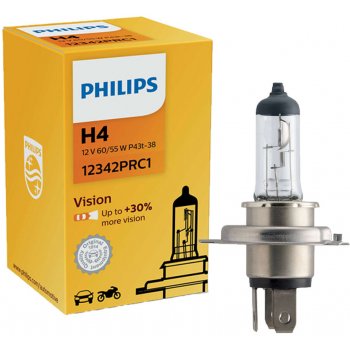 Philips Vision +30% H4 P43t-38 12V 60/55W od 59 Kč - Heureka.cz