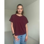 Kojicí tričko se zipem Kira oversized bordo – Zboží Dáma