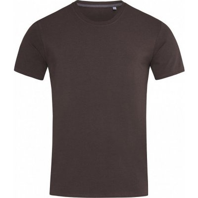 Stedman Vypasované pánské tričko Clive s úzkými lemy elastan 5 % 170 g/m tmavá hnědá