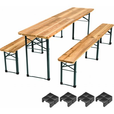 TecTake 402189 Zahradní pivní set dřevěný skládací dřevo – Zboží Dáma