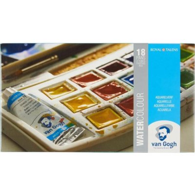 Van Gogh sada akvarelových barev 18 půlpánviček + 2 tuby + štětec – Sleviste.cz