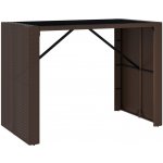 vidaXL 362596 145 x 80 x1 10 cm polyratan hnědy se skleněnou deskou – Sleviste.cz
