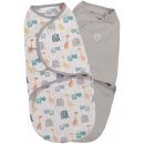 Summer Infant SwaddleMe zavinovačka 2ks zvířátka z džungle šedá