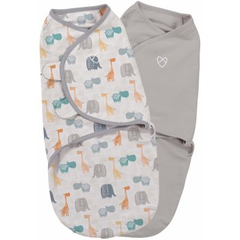 Summer Infant SwaddleMe zavinovačka 2ks zvířátka z džungle šedá