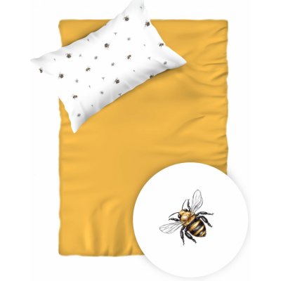 Darré Bavlněné povlečení do postýlky Včelky duo medově žluté Velikost: 95 x 130 + 45 x 65 70x90 – Sleviste.cz