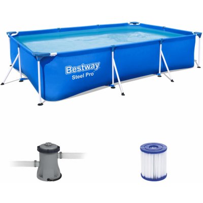 Bestway 56411 Steel Pro Frame bazén s konstrukcí 300 x 201 x 66 cm s kartušovou filtrací