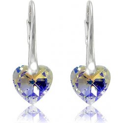 Swarovski Elements Heart krystal stříbrné visací bílé duhové srdce srdíčka 31012.2 Crystal AB bílá křišťálová duhová měňavá