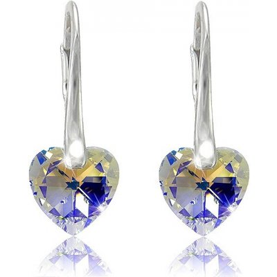 Swarovski Elements Heart krystal stříbrné visací bílé duhové srdce srdíčka 31012.2 Crystal AB bílá křišťálová duhová měňavá – Hledejceny.cz