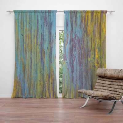 Závěsy Dřevěná abstrakce: 2 ks - 140x250 cm - Sablio – Hledejceny.cz