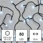Emos D5AC02 LED vánoční cherry řetěz kuličky 8 m venkovní i vnitřní studená bílá časovač – Hledejceny.cz