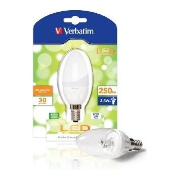 Verbatim LED žárovka E14 3,8W 250lm 25W typ B matná teplá bílá