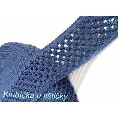 Guma pletená 5cm - modrá jeans Délka: 10cm – Zboží Mobilmania