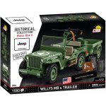 COBI 2804 World War II Americký ozbrojený terénní automobil Jeep Willys MB s přívěsem M-100 – Zboží Dáma