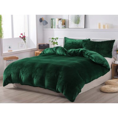 Xpose Mikroplyš povlečení Jorga Exclusive tmavě zelené 140x200 70x90 – Zboží Dáma