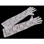 Prima-obchod Dlouhé společenské rukavice krajkové, bílá mléčná – Zboží Dáma