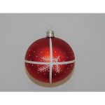 ONREX Vánoční ozdoba skleněná koule červená větvička pr. 8 cm – Zboží Dáma