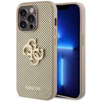 Guess PU Perforated 4G Glitter Metal Logo Apple iPhone 15 Pro Max zlaté