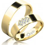 FLAMENCO snubní prsteny žluté zlato C C 5 PCW 2 – Zboží Dáma