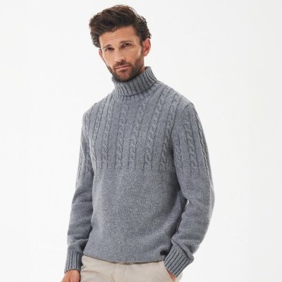 Barbour Duffle Knitted Jumper Grey marl – Zboží Mobilmania