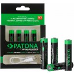 PATONA nabíjecí baterie AAA/LR03 Li-Pol 500mAh 1,5V s USB-C nabíjením, 4ks v balení – Zboží Živě