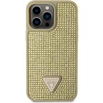 Guess Rhinestones Triangle Metal Logo iPhone 15 Pro Gold – Zboží Mobilmania