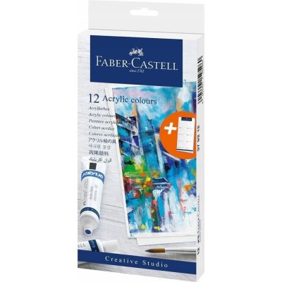 Set akrylových barev v tubě Faber-Castell 12 ks – Zboží Mobilmania