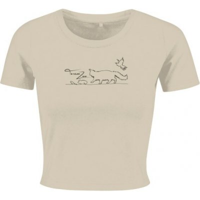 Tričko s potiskem TerezaZoo crop dámské Písková – Hledejceny.cz