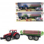 Alltoys Traktor na setrvačník s valníkem a se dřevem modrý – Hledejceny.cz