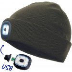 DEEL pletená čepice s integrovanou LED lampou tmavě olivová – Zboží Dáma