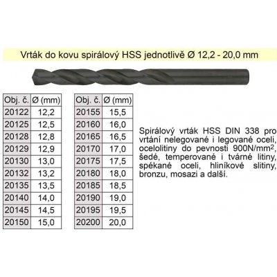 NASTROJE CZ Vrták do kovu HSS 30,0mm - jednotlivě stopka 13mm – Hledejceny.cz