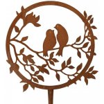 Rustikální rezavý zápich s ptáčky Bird Rust - 32*1*60 cm - Clayre & Eef – Zboží Dáma