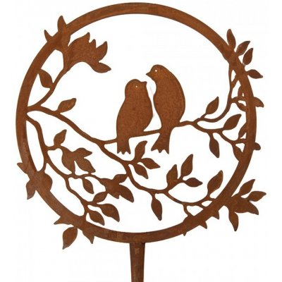 Rustikální rezavý zápich s ptáčky Bird Rust - 32*1*60 cm - Clayre & Eef – Zboží Dáma