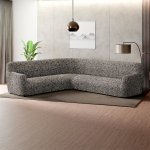 GA.I.CO bielastický potah na rohovou sedačku Gloria hnědý 350 - 530 cm – Zboží Dáma