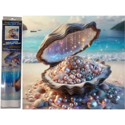 NORIMPEX Diamantové malování Škeble s pokladem 30 x 40 cm – Hledejceny.cz