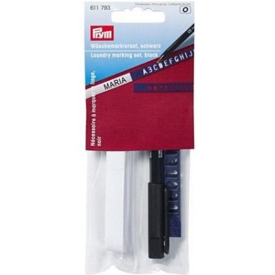 PRYM Sada na tvorbu jmenovek na oblečení (zažehlovací proužek, šablony, pero) – Zbozi.Blesk.cz
