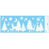 Vánoční dekorace Okenní fólie bez lepidla s glitry Pruhy se stromy a jelenem 60 x 21 cm