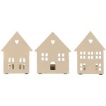 TEXTILOMANIE Svícen na čajové svíčky Tealight House Facade, krémový – Zboží Dáma