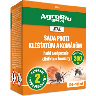AgroBio Atak Sada proti klíšťatům a komárům 2 x 100 ml – Zboží Dáma