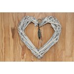 Autronic Proutěné srdce k dalšímu tvoření šedé a bílé 20 cm šedá – Hledejceny.cz