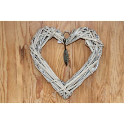 Autronic Proutěné srdce k dalšímu tvoření šedé a bílé 20 cm šedá – Hledejceny.cz