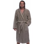 světle hnědý béžový pánský froté župan s kapucí – Zboží Dáma