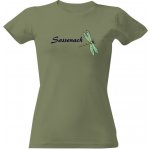 Tričko s potiskem Sassenach dragonfly dámské Khaki – Zboží Dáma