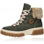 Rieker dámské zimní kotníkové kozačky s kožešinou zelené – Sleviste.cz