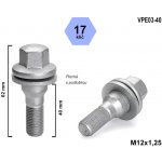 Kolový šroub M12x1,25x40, VPE03-40, plochá podložka, CITROËN, FIAT, PEUGEOT, klíč 17, výška 62 mm – Hledejceny.cz