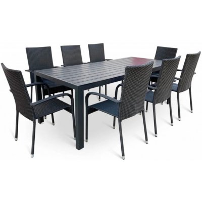 Vikio DT278 antracit Zahradní set 205x90 pro 8 osob – Sleviste.cz