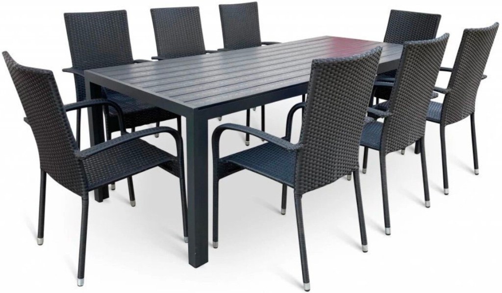 Vikio DT278 antracit Zahradní set 205x90 pro 8 osob