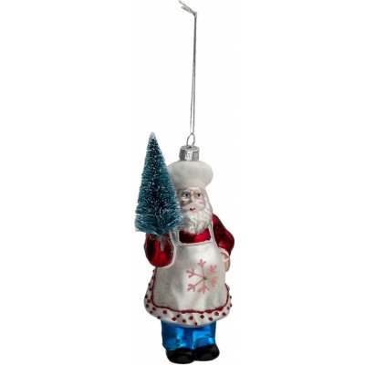 Clayre & Eef Vánoční ozdoba Santa se stromečkem - Ø 9*5*16cm – Hledejceny.cz